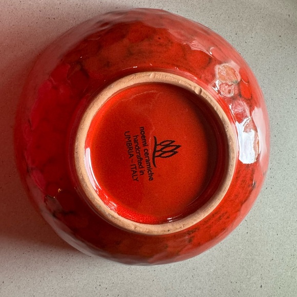 Set of noemi ceramiche: Red dimpled Individual pasta bowls, salad or soup - Picture 5 of 5